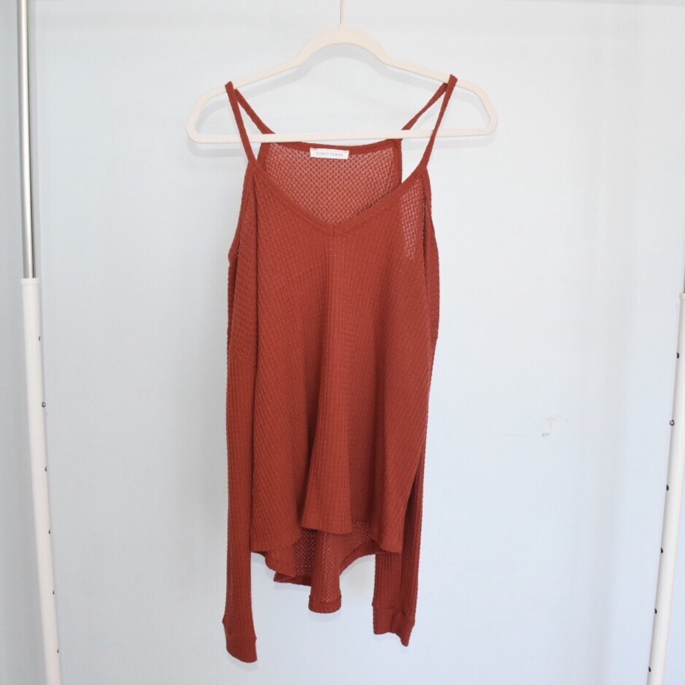 Cold Shoulder Honey Punch Sweater